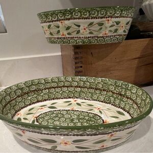 Temp-Tations Oval Serving Dishes Old World Green